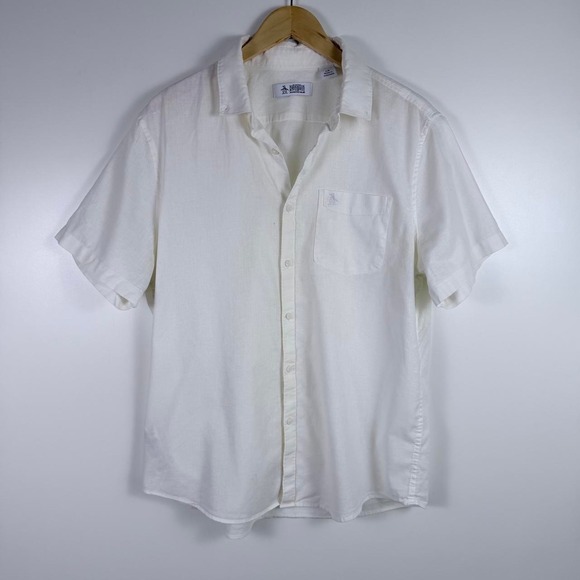 Original Penguin Other - Coastal Grandfather Resort Vacation Linen Preppy Shirt OriginalPenguin Mens L